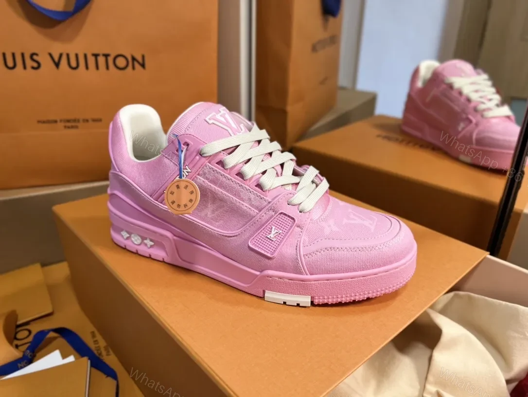 View 4 of Pink Suede-Textile Low-Top Sneakers with Luxe Accents