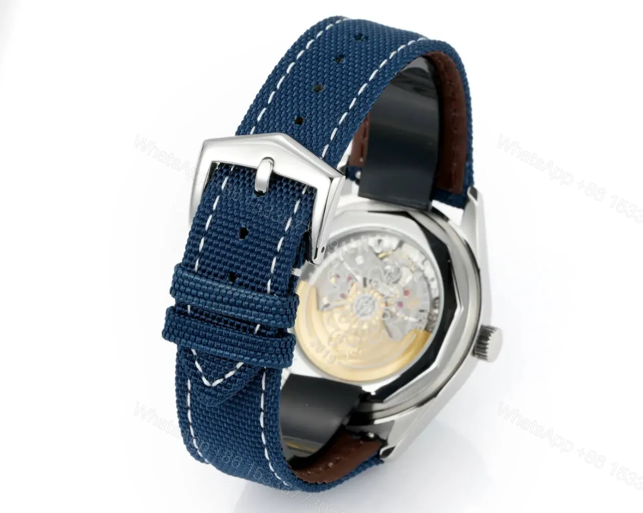 View 9 of Patek Philippe Limited Edition Commemorative Watch PP6007 Calatrava Steel Case Blue Dial Blue Strap Sporty Style