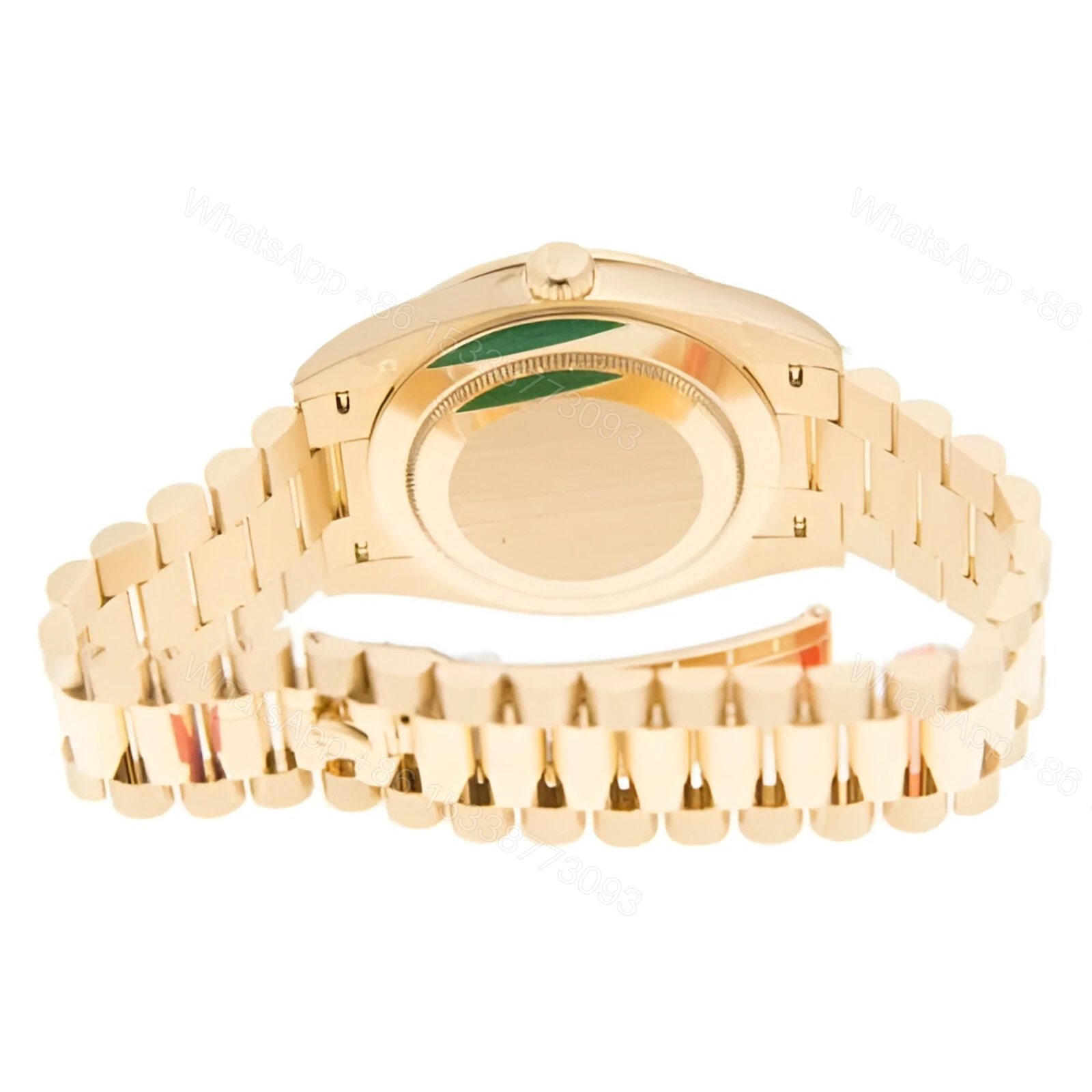 View 5 of Rolex Day-Date Yellow Gold With Pave Diamond Dial Sapphire 128348RBR-0030 Replica