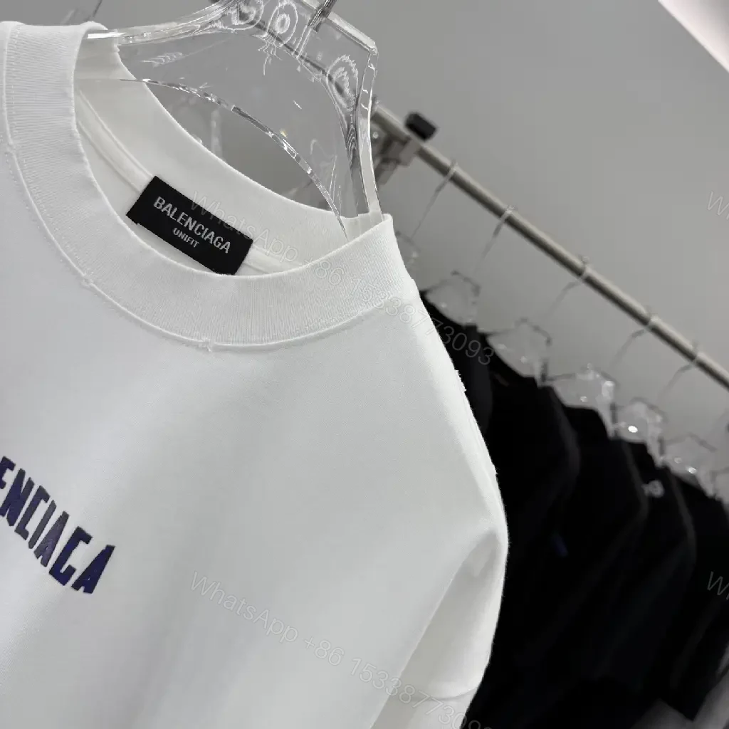 View 6 of White Cotton Minimalist Tee with Centered Logo