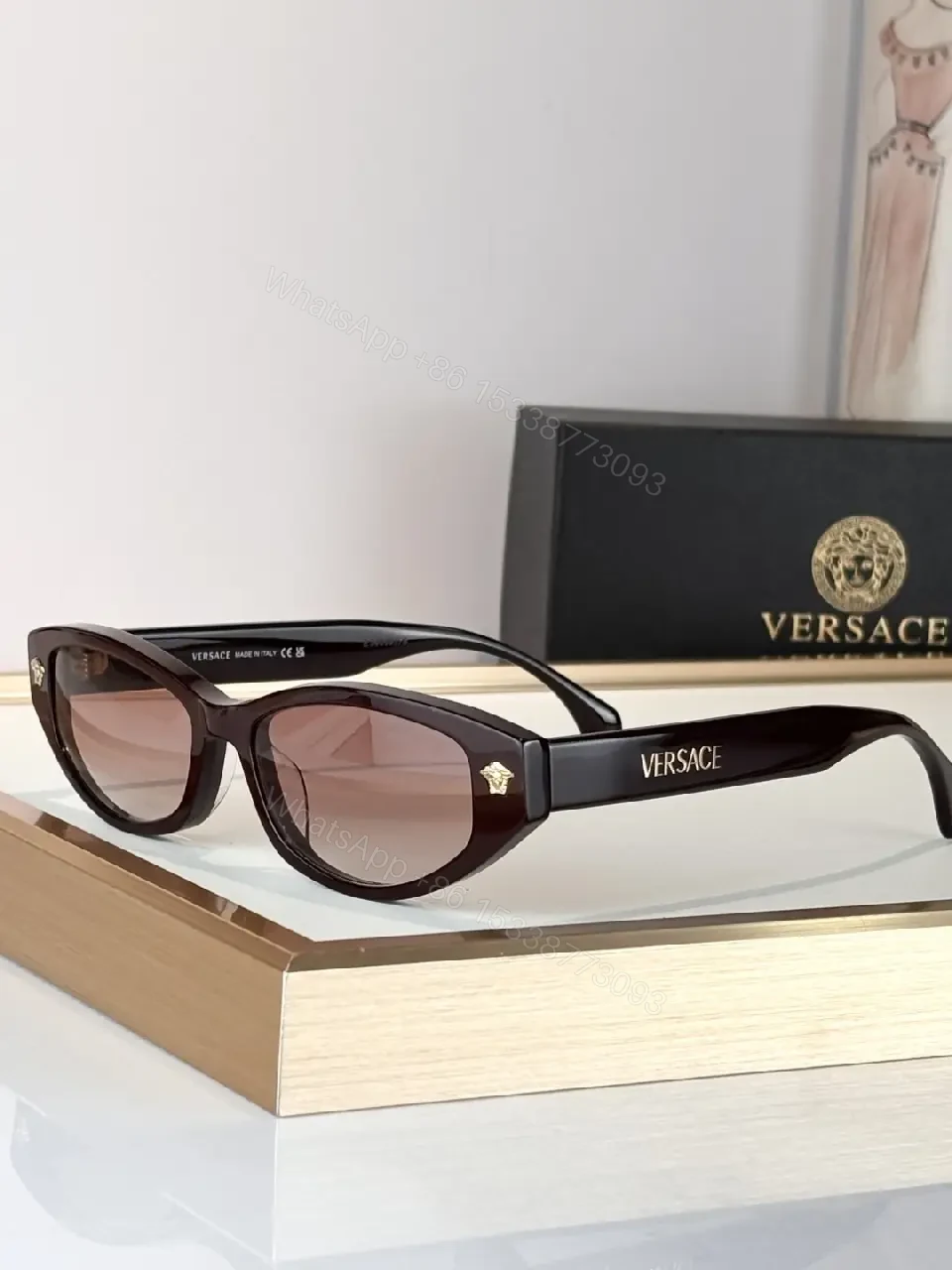 View 3 of Black Acetate Polarized Sunglasses – Luxury Rounded Silhouette, UV400 protection