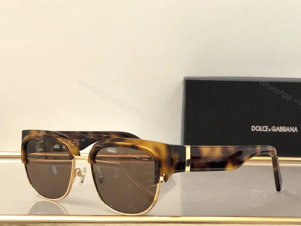View 5 of Bold Tortoise Acetate Sunglasses with Gold Accents (Dolce & Gabbana)