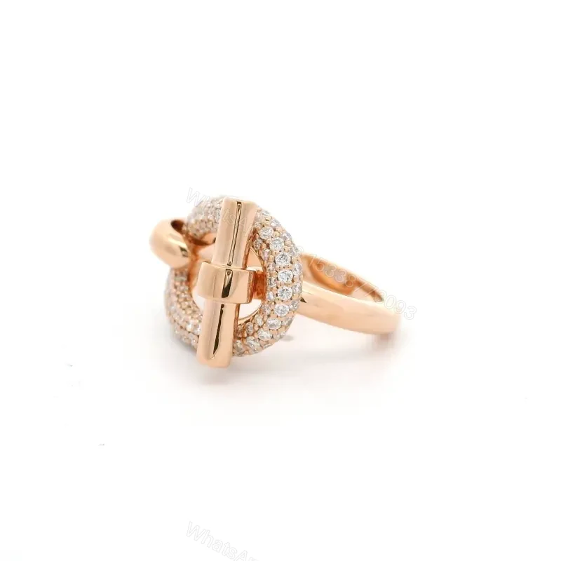View 4 of 18K Rose Gold Hermes Lab Diamond Adage Women Ring
