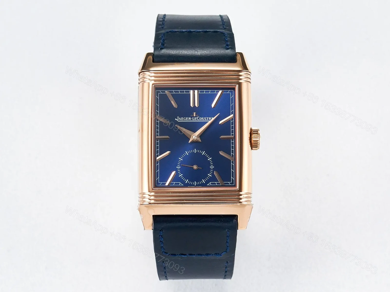 Reverso Tribute Duoface Small Seconds RG MGF Best Edition Blue Dial on Blue Leather Strap A854A — view 1