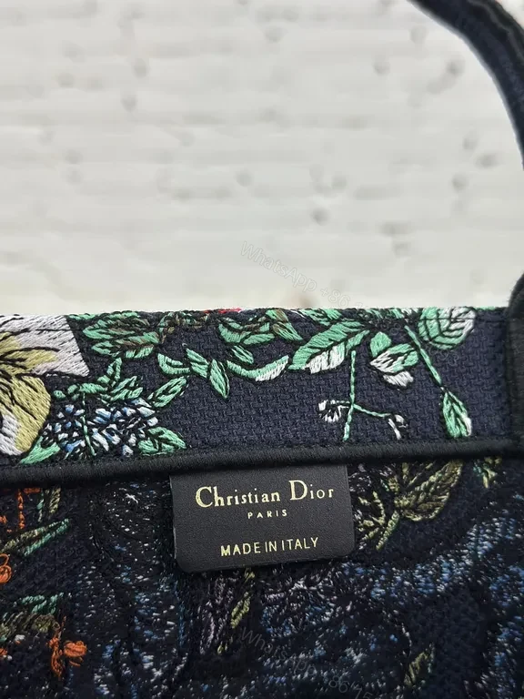 View 2 of Vibrant Floral Canvas Tote with Signature Banding - Dior Luxury Carryall