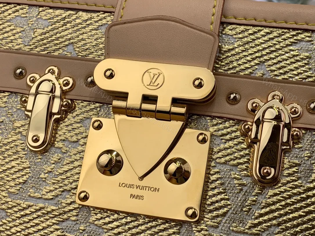 View 6 of Louis Vuitton LV Petite Box Shape Lock Plated Gold Handbags 20×12.5x5cm