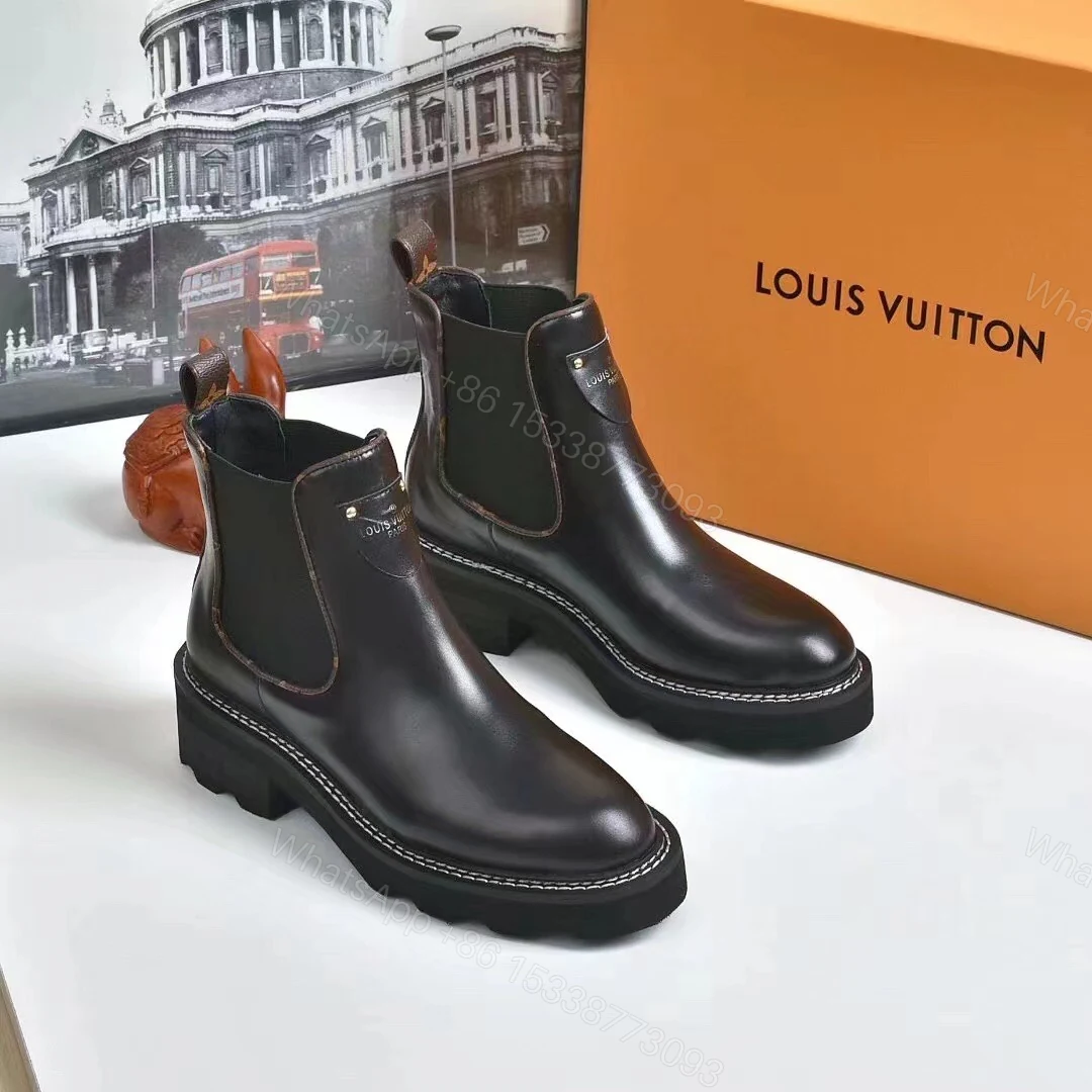View 3 of LOUIS VUITTON LV BEAUBOURG ANKLE BOOTS CALF BLACK 1A8949
