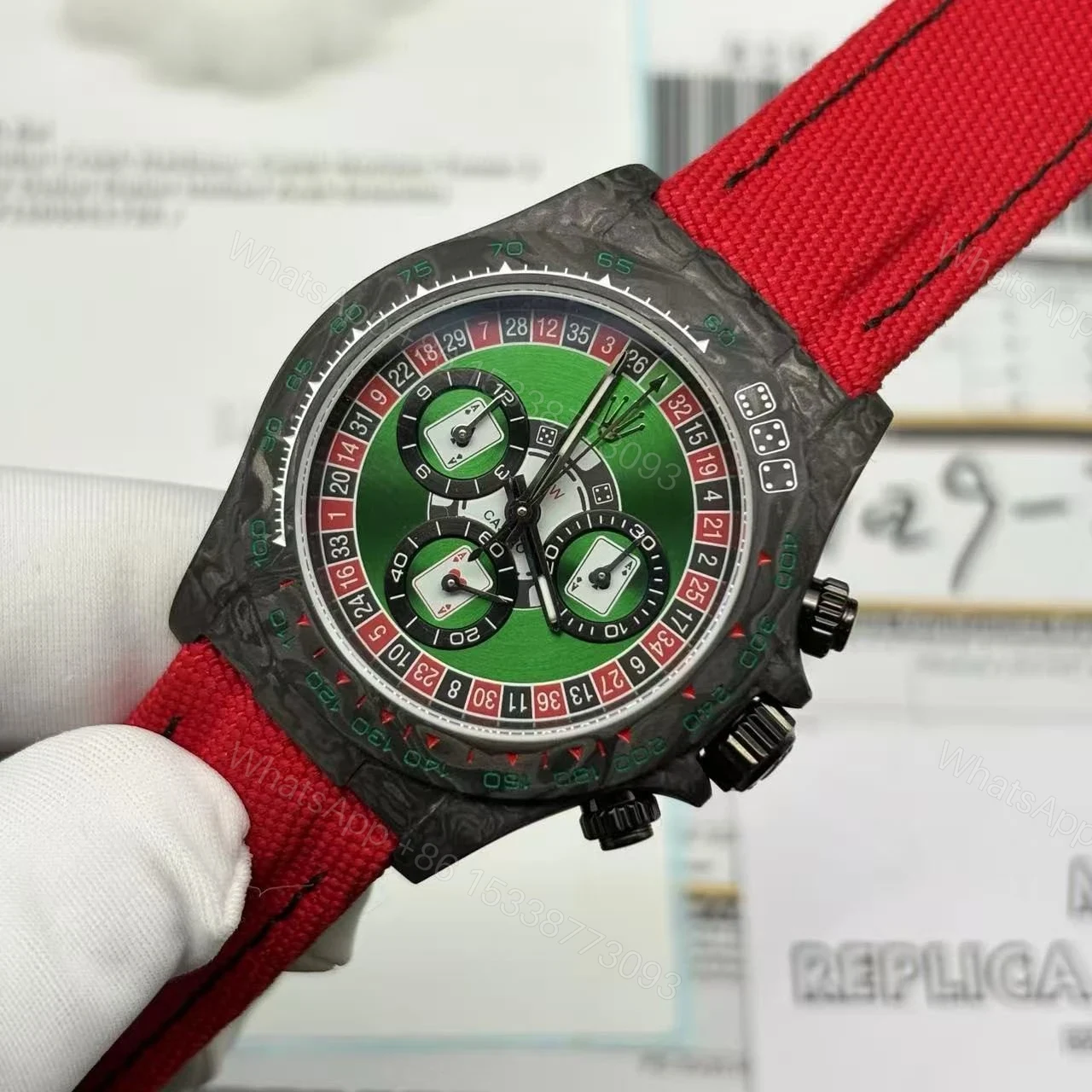View 3 of Replica DiW Rolex Daytona Lucky Player Carbon (Casino Edition)