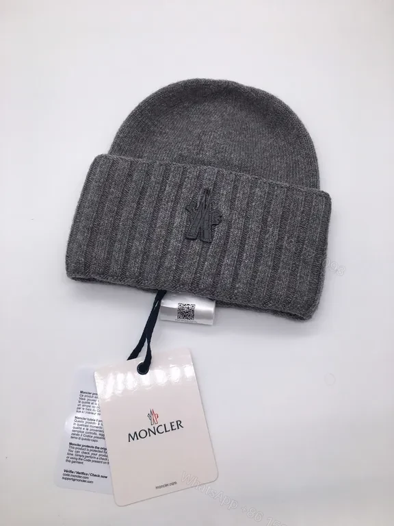 View 4 of Bold Red Knit Beanie â€” Moncler Style, Premium Warmth, Logo Embroidered