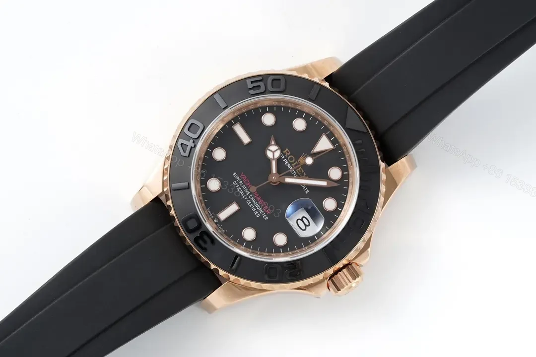 View 2 of C+ Factory Clean Factory Rolex Yacht-Master Rose Gold Black Rubber