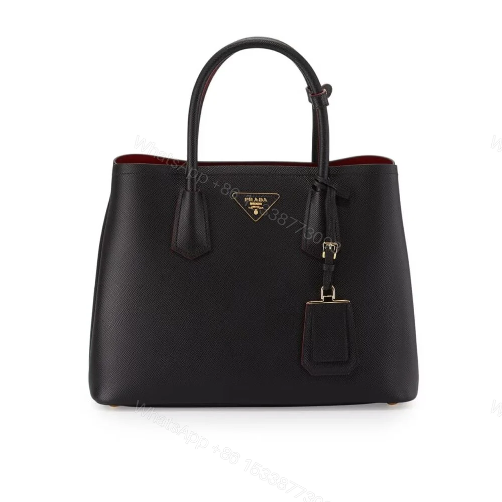 Prada Saffiano Cuir Double Small Tote Bag Black 30Cm — view 1