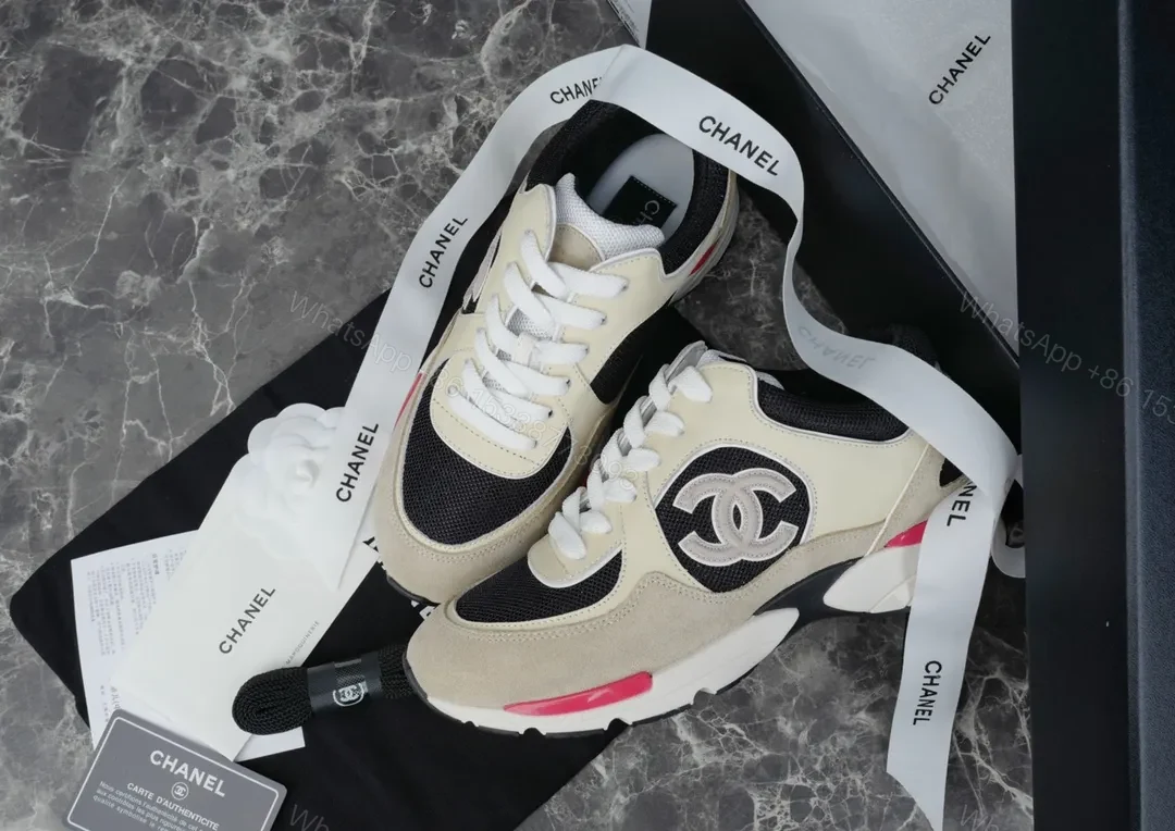 View 7 of Chanel-Inspired Trail Runner: Neutrals, Pink Accents, Luxe Comfort