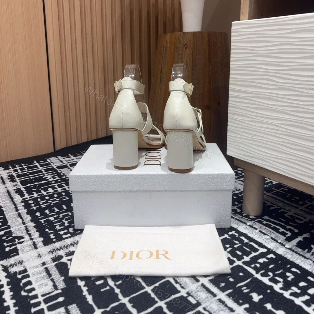 View 6 of 高仿Dior*Dway3系列KDO182高跟刺繡涼鞋白色免檢版