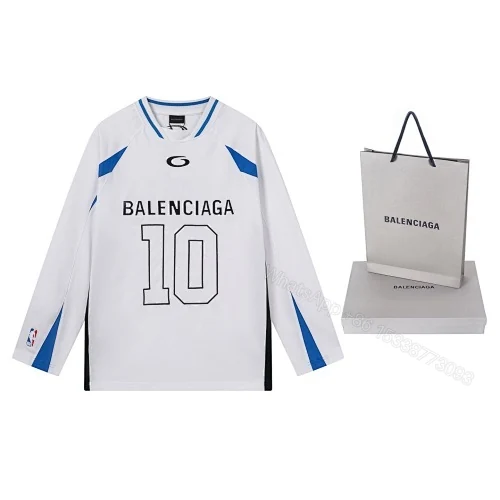 Balenciaga Clothes NBA Collab Health Mesh & Color-Block Long-Sleeve T-Shirt Black/Red/White — view 2