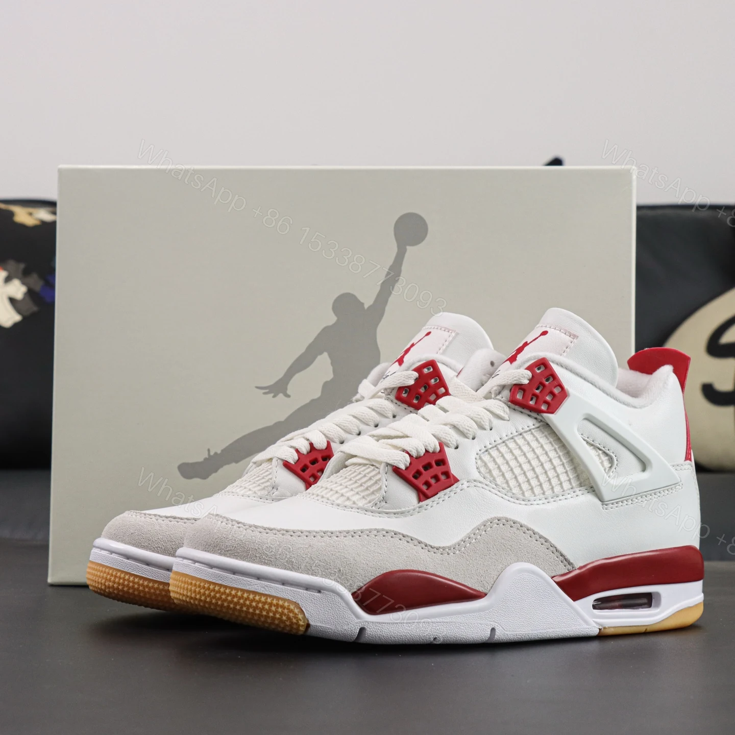 Nike SB x Air Jordan 4 Retro SP “Varsity Red” Reps — view 1