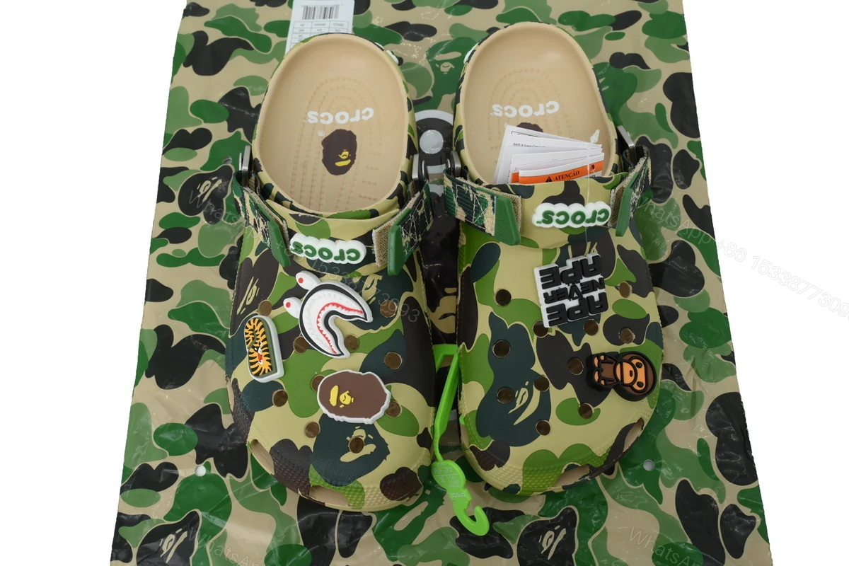 View 8 of BAPE x Crocs Classic Clog 'ABC Camo - green'