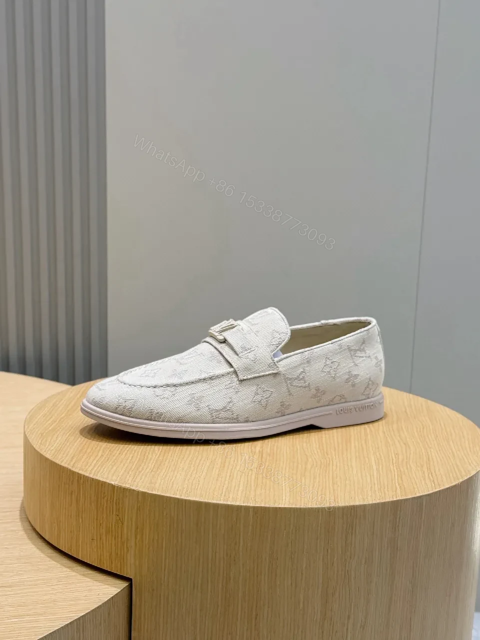 View 6 of Denim-Inspired Monogram Loafers: Textured Comfort, Everyday Style