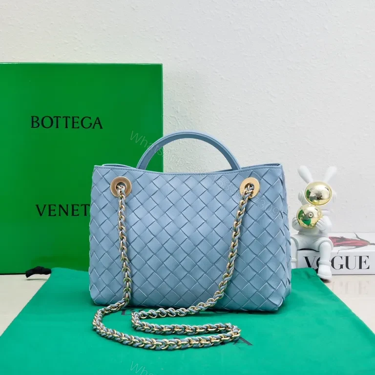 View 7 of Blue Woven Handbag: Premium Vegan Textile, Gold Hardware, Structured Silhouette