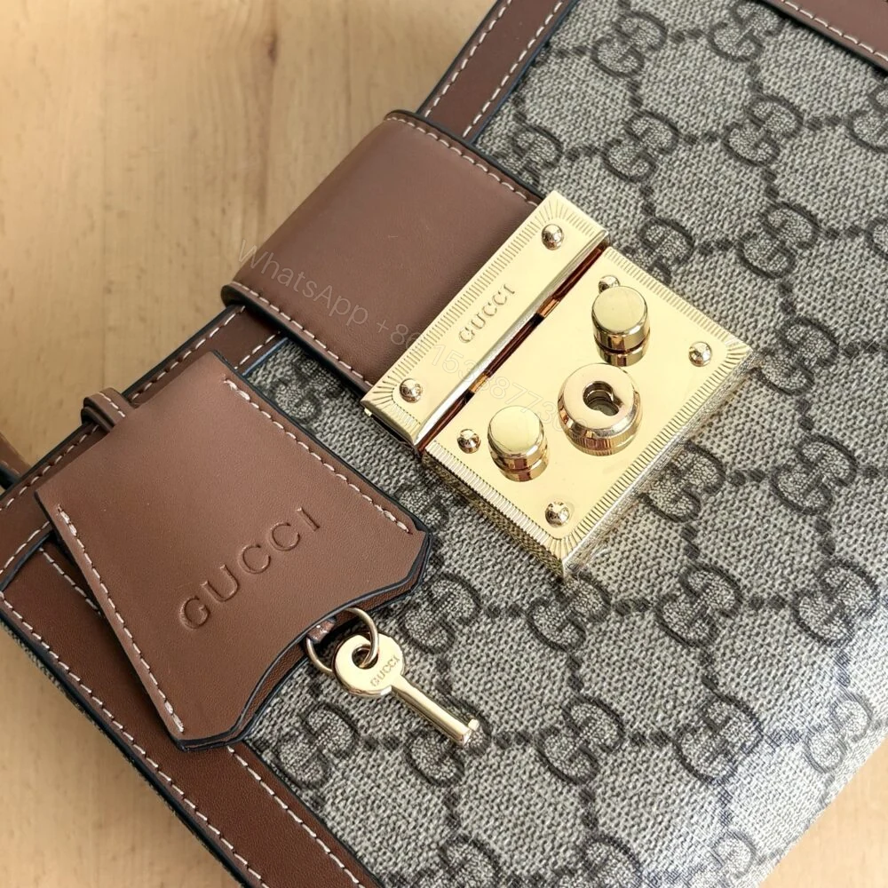 View 6 of Gucci Padlock Small Top Handle Bag Beige And Dark Brown 20Cm ‎‎841653 FAD6L 9758