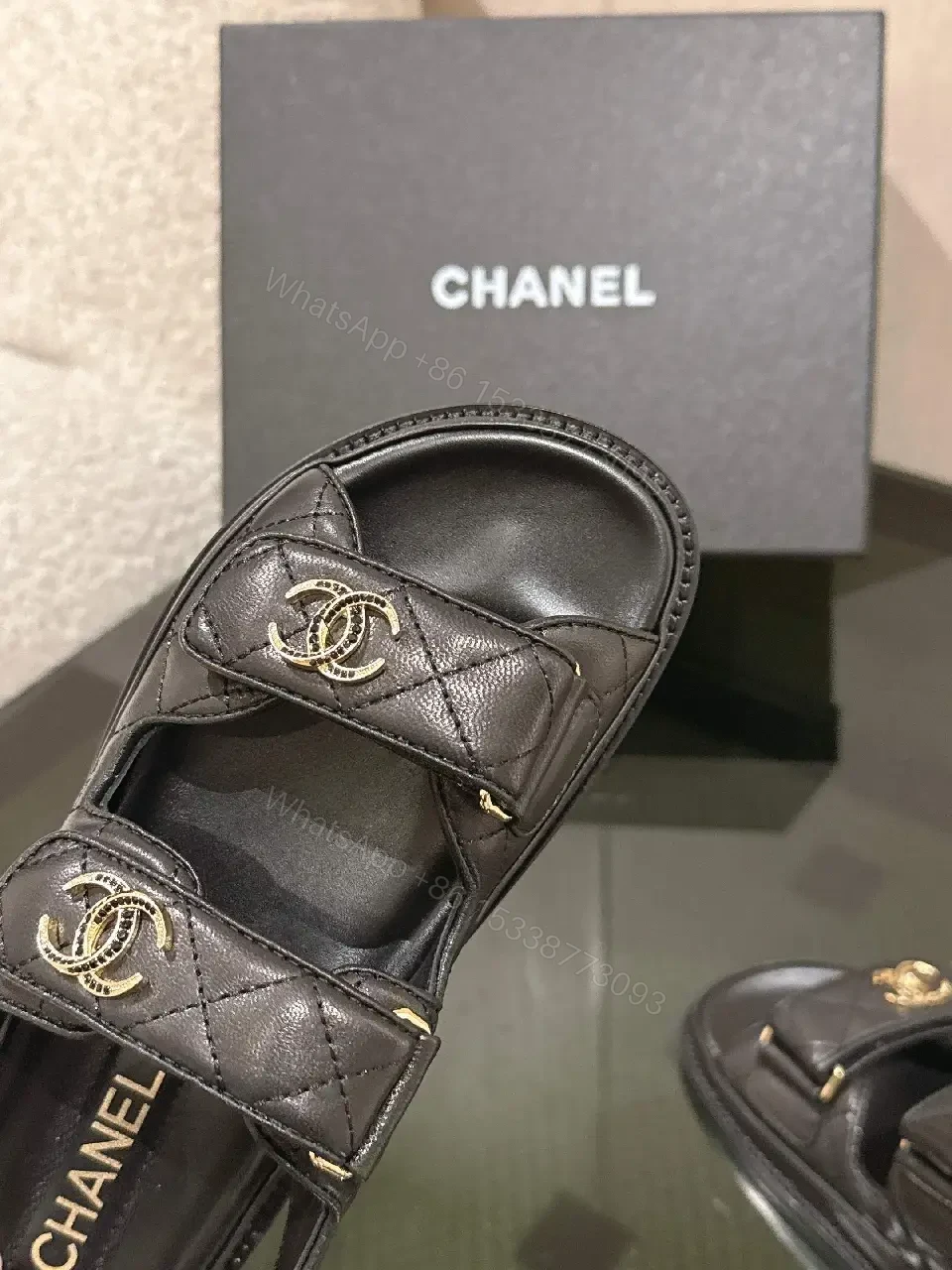 View 2 of Gold-Accent Leather Sandals: Luxury Designer-Inspired Comfort