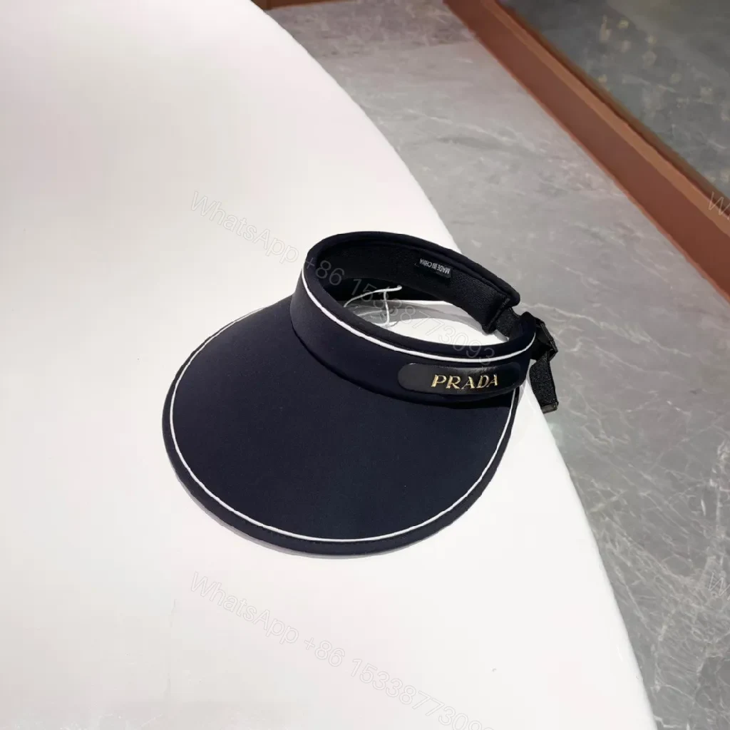 Navy Visor Minimal White Piping – Luxe Sport Style Visor — view 1