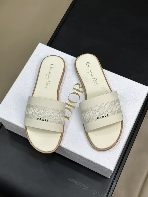 Ivory Premium Monogram Slides – Luxury Casual Sandals — view 1