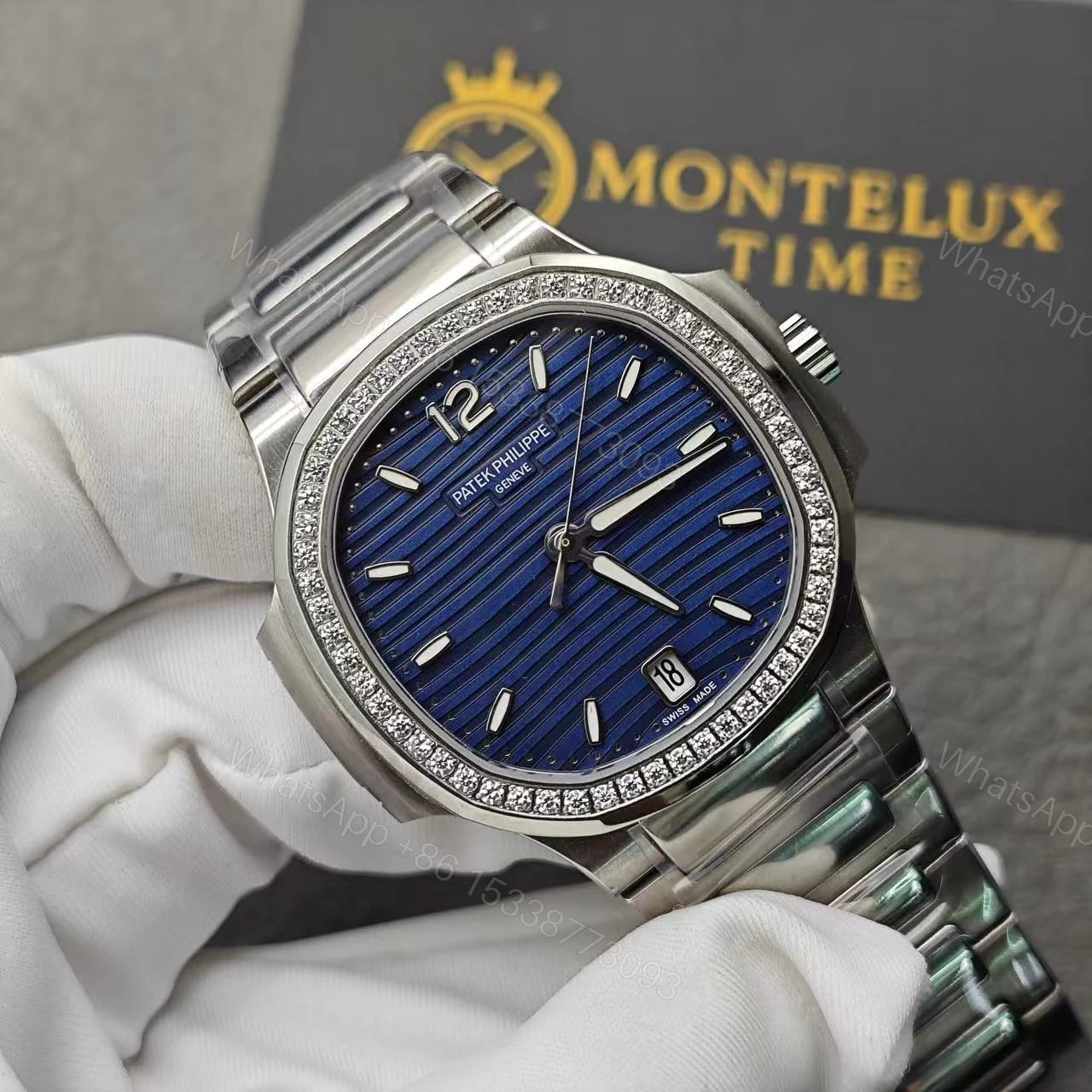 View 5 of Replica Patek Philippe Nautilus Diamond Bezel