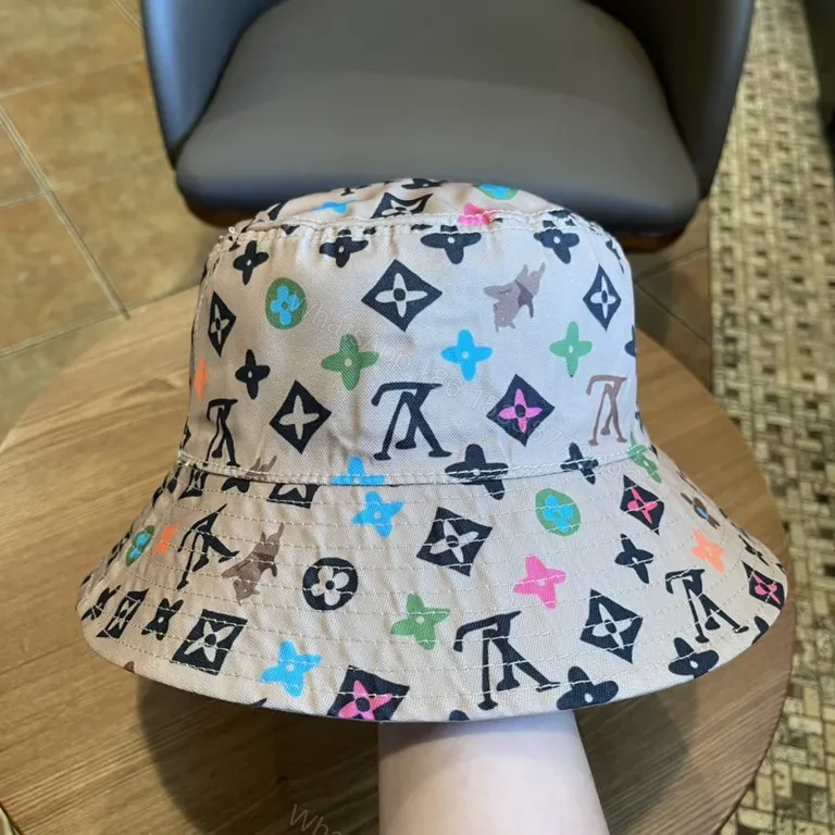 Color-Shift Monogram Bucket Hat (Multicolor LV-Inspired) — view 1