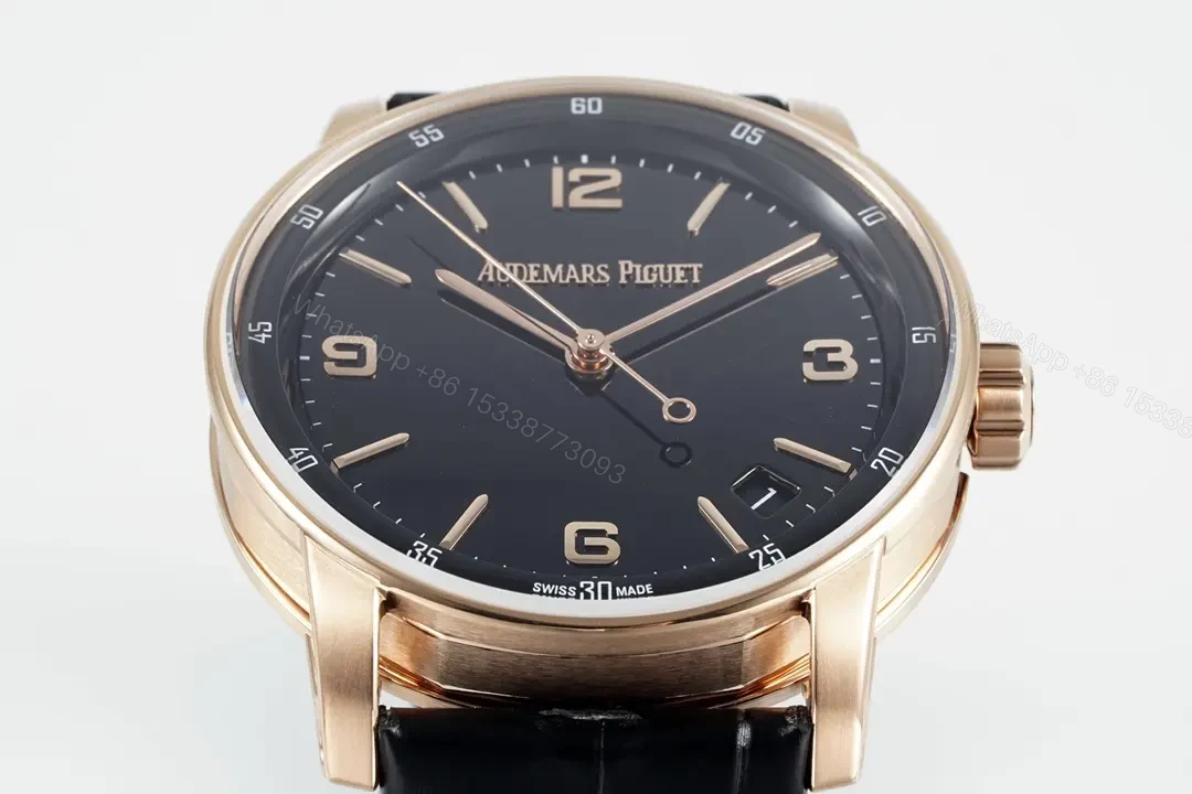 View 4 of APS Factory Audemars Piguet CODE 11.59 Blue Dial Three-Hand Automatic Watch – Rose Gold and Stainless Steel, 41mm