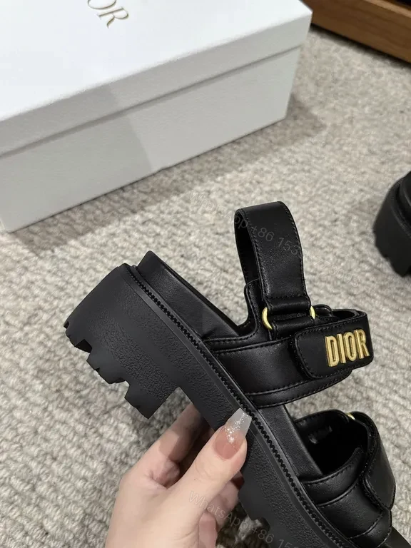 View 7 of Chunky Straps Sandals â€” Black Leather, Dior-Inspired, Signature Comfort Sandals