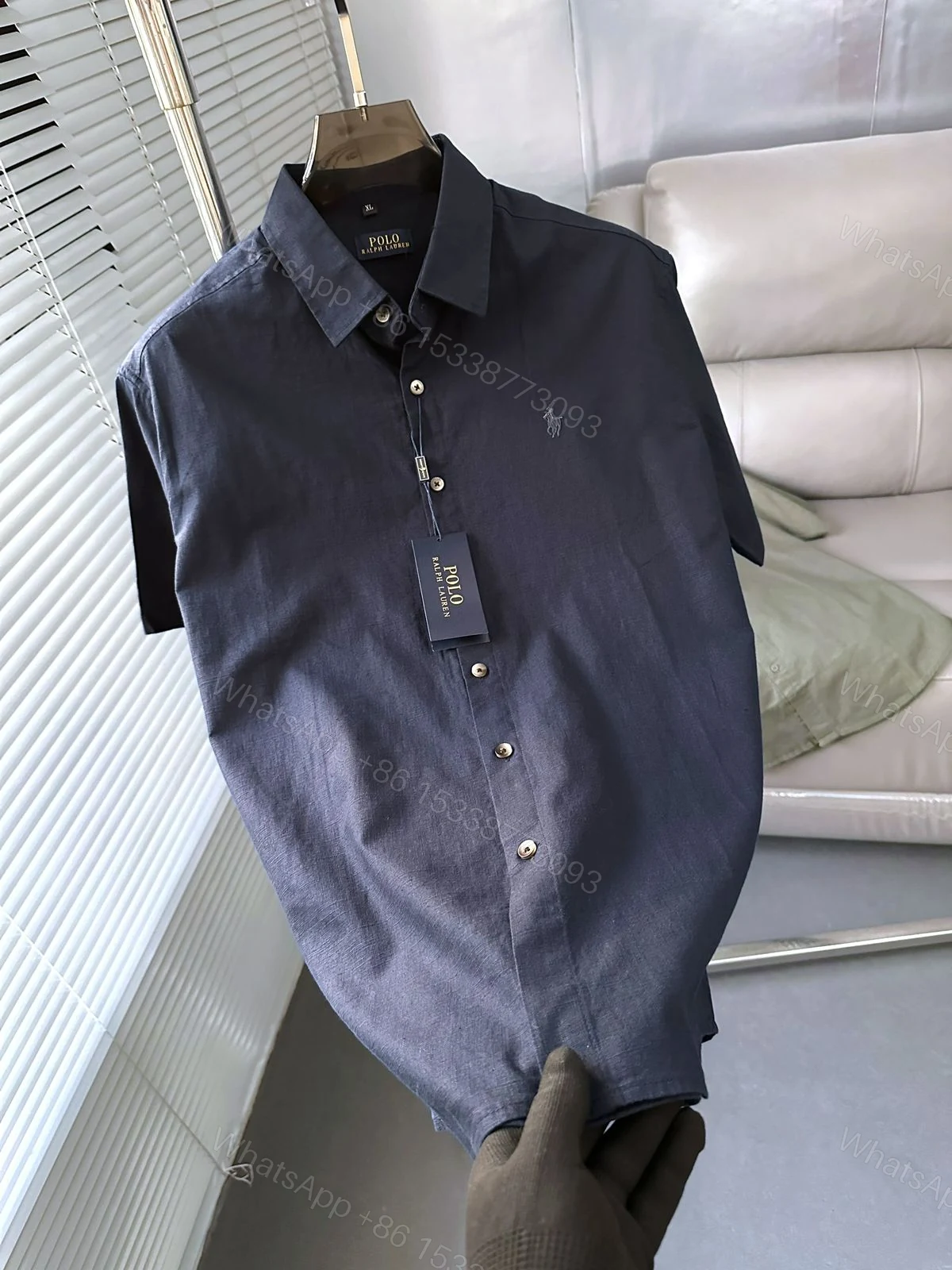 Ralph Lauren Premium Imported Linen Shirt Blue First Copy | AAA+ Replica — view 1