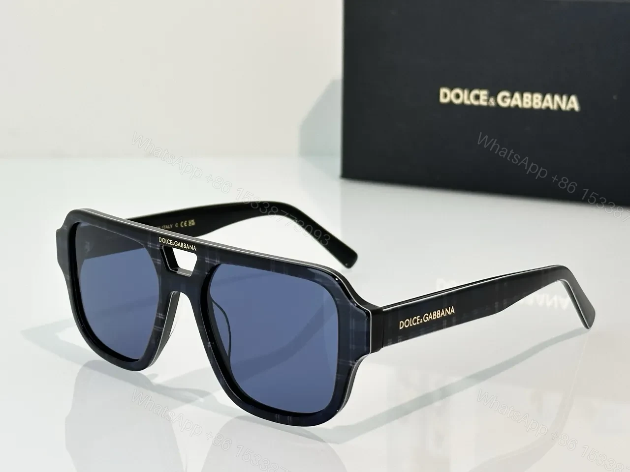 View 5 of Bold Plaid Frames Sunglasses: Designer-Style, UV Protection