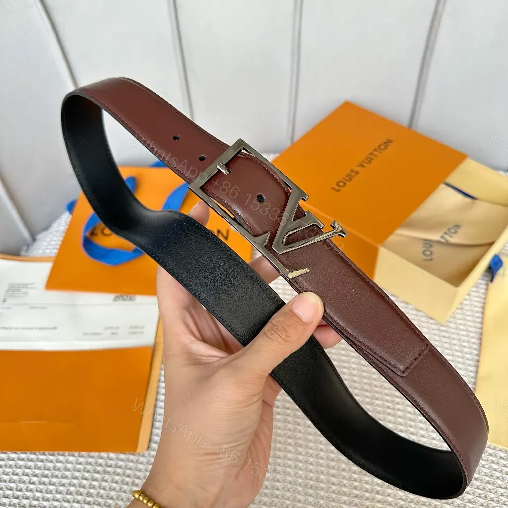 Two-Tone Leather Belt with Luxury Buckle — view 1