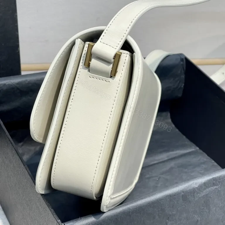 View 3 of Ivory Leather Crossbody with YSL Hardware â€“ Luxe Everyday Bag