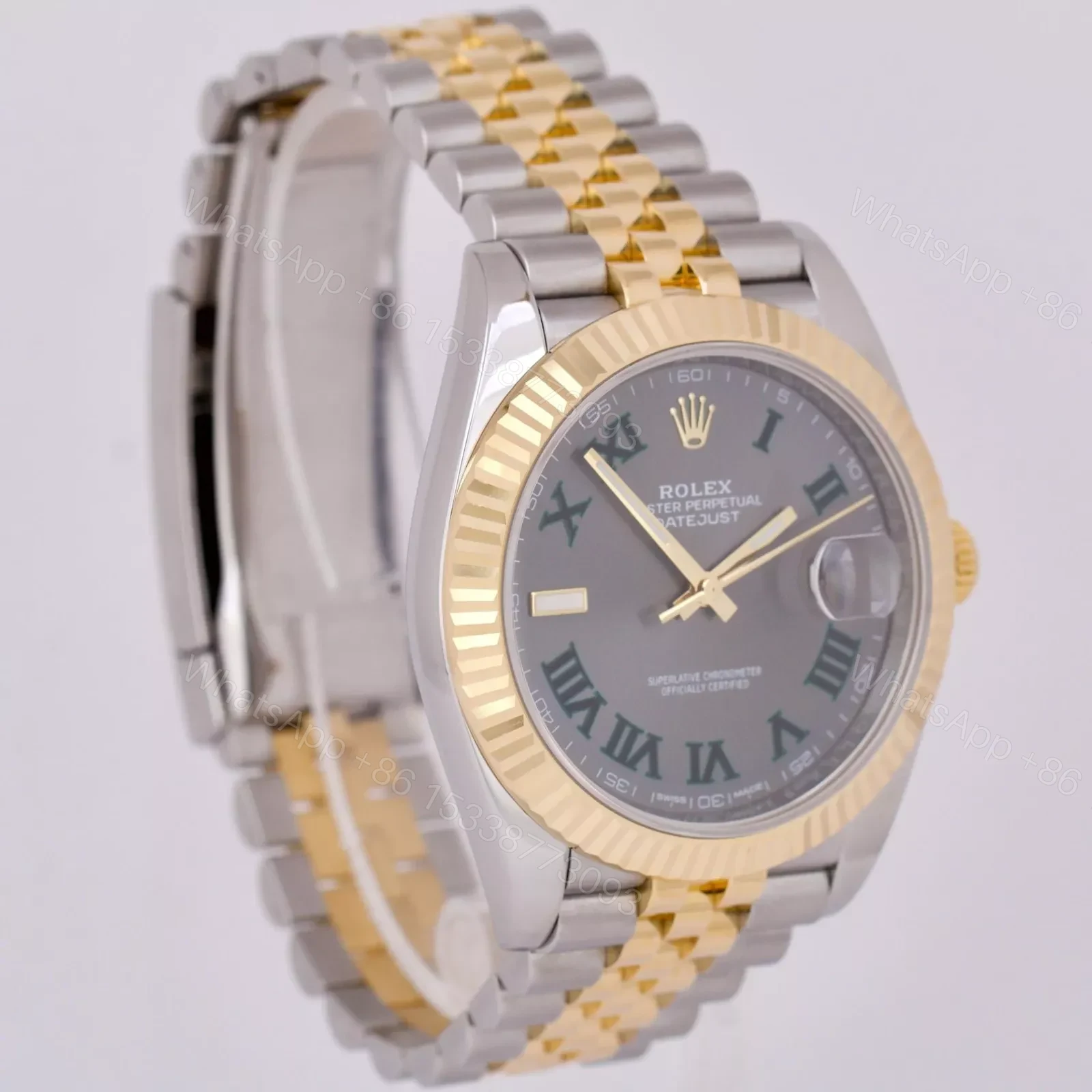 View 3 of Rolex Datejust Rhodium Dial 126333 “Wimbledon” Flutted/Jubilee 41 mm