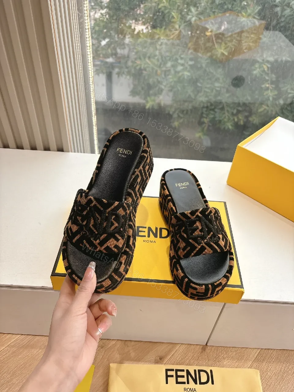 View 2 of Statement Jacquard Slip-Ons: Luxe Open-Toe Footwear