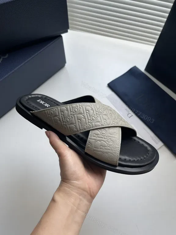 View 7 of Dior Embossed Slide Sandals â€“ Casual Luxe Comfort