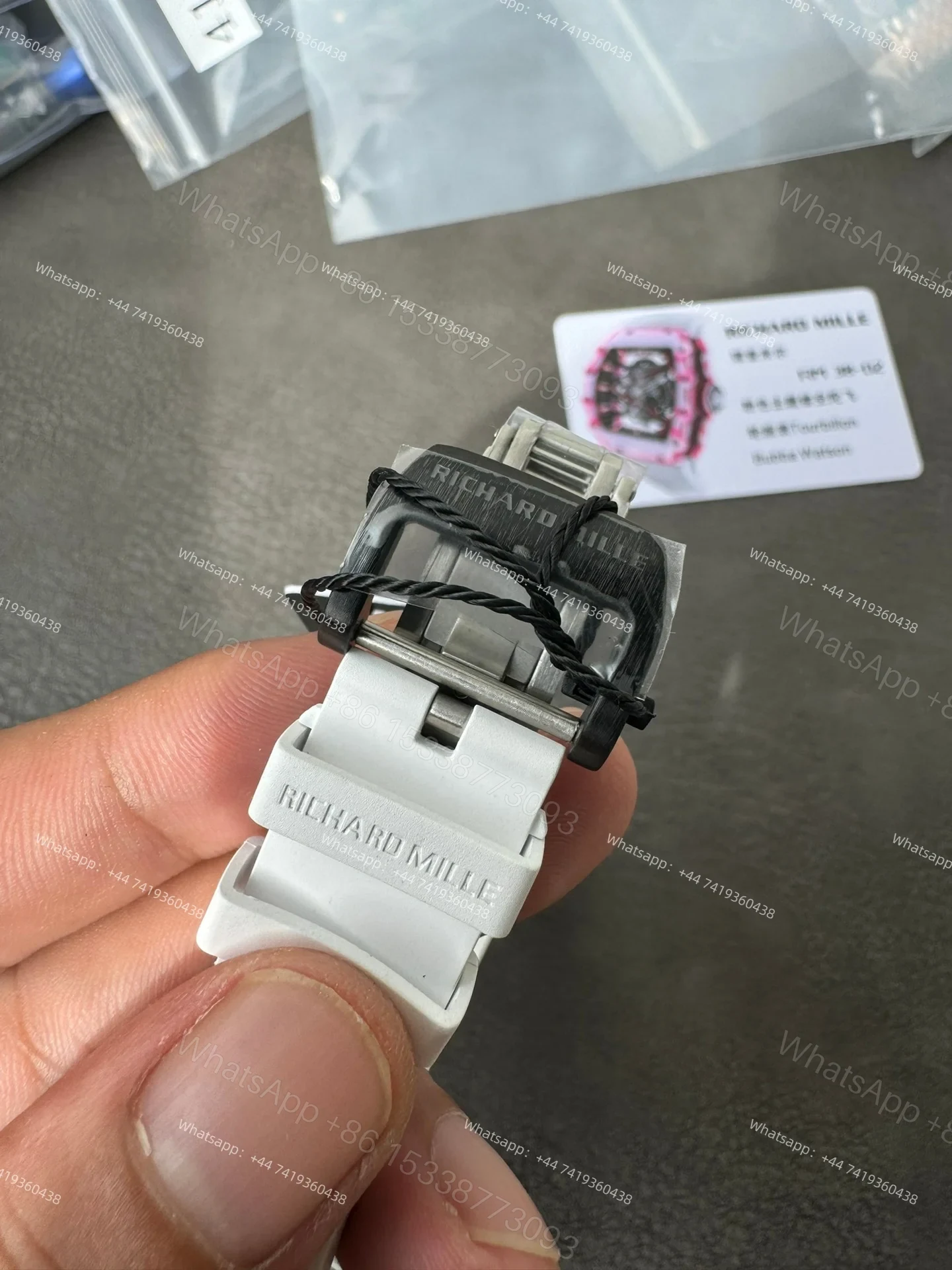 View 8 of Super Clone Richard Mille RM38-02 Bubba Watson White & Pink Tourbillon