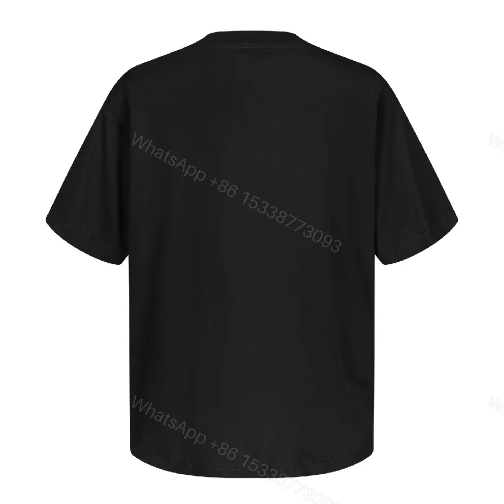View 2 of Black Cotton Oversized Graphic Tee Balenciaga-inspired Logo Short Sleeve T-shirt