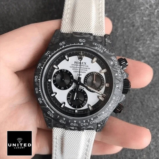 View 8 of Rolex Daytona Carbon Cosmograph Cream Dial 4130CR Replica