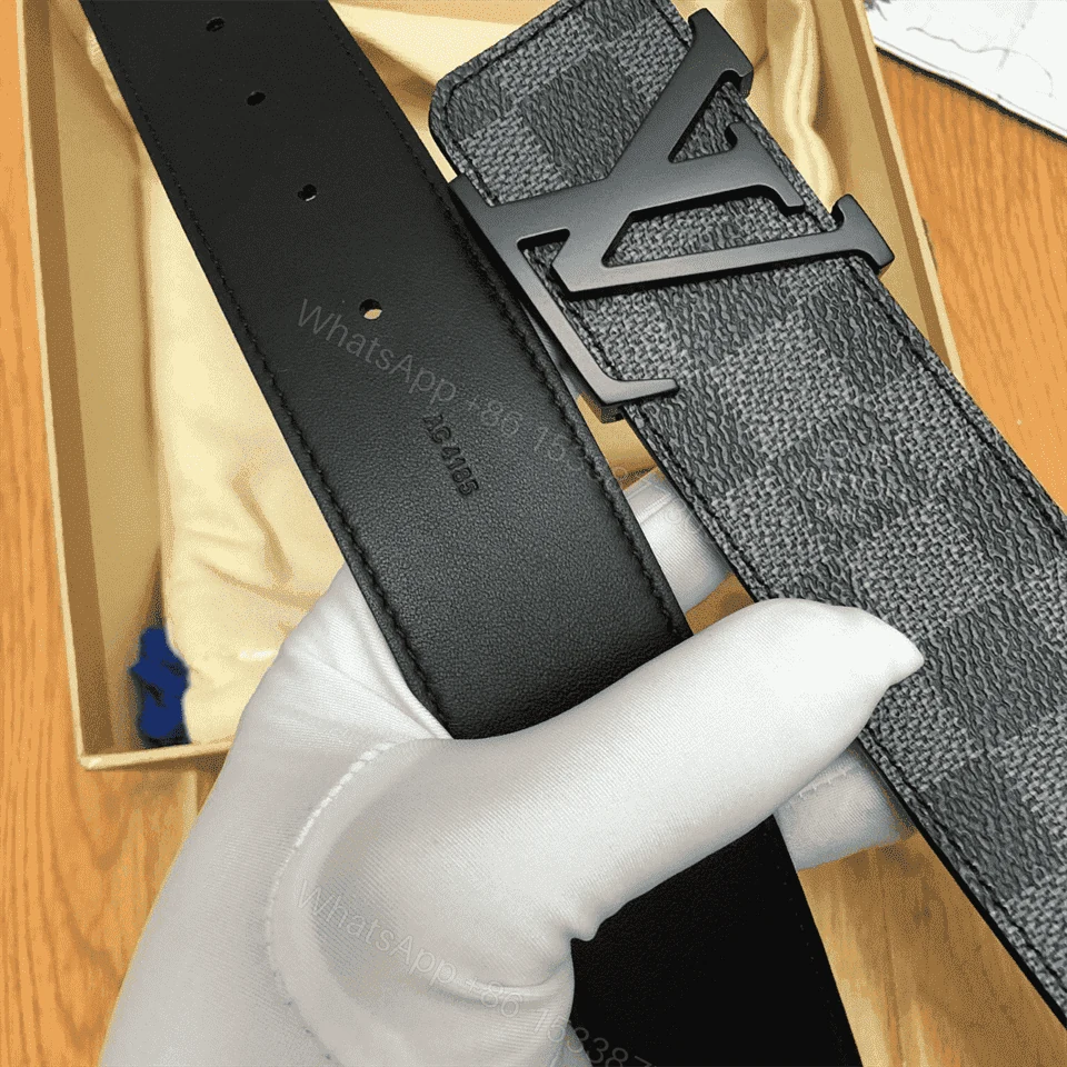 View 6 of LOUIS VUITTON BELT INITIALES DAMIER GRAPHITE BLACK GREY – B30
