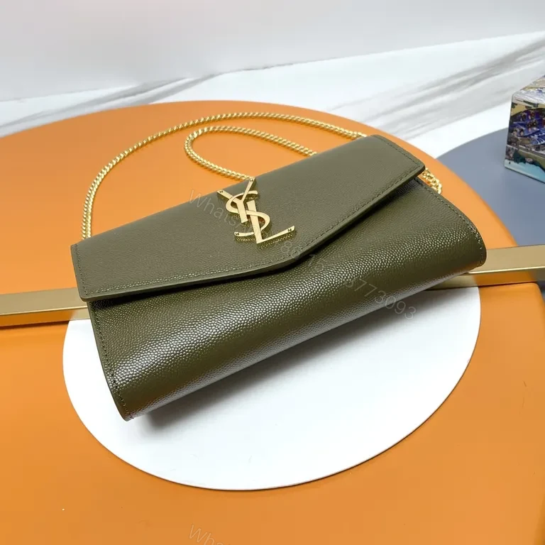 View 8 of Compact Luxe Shoulder Bag with Gold-YSL Chain
