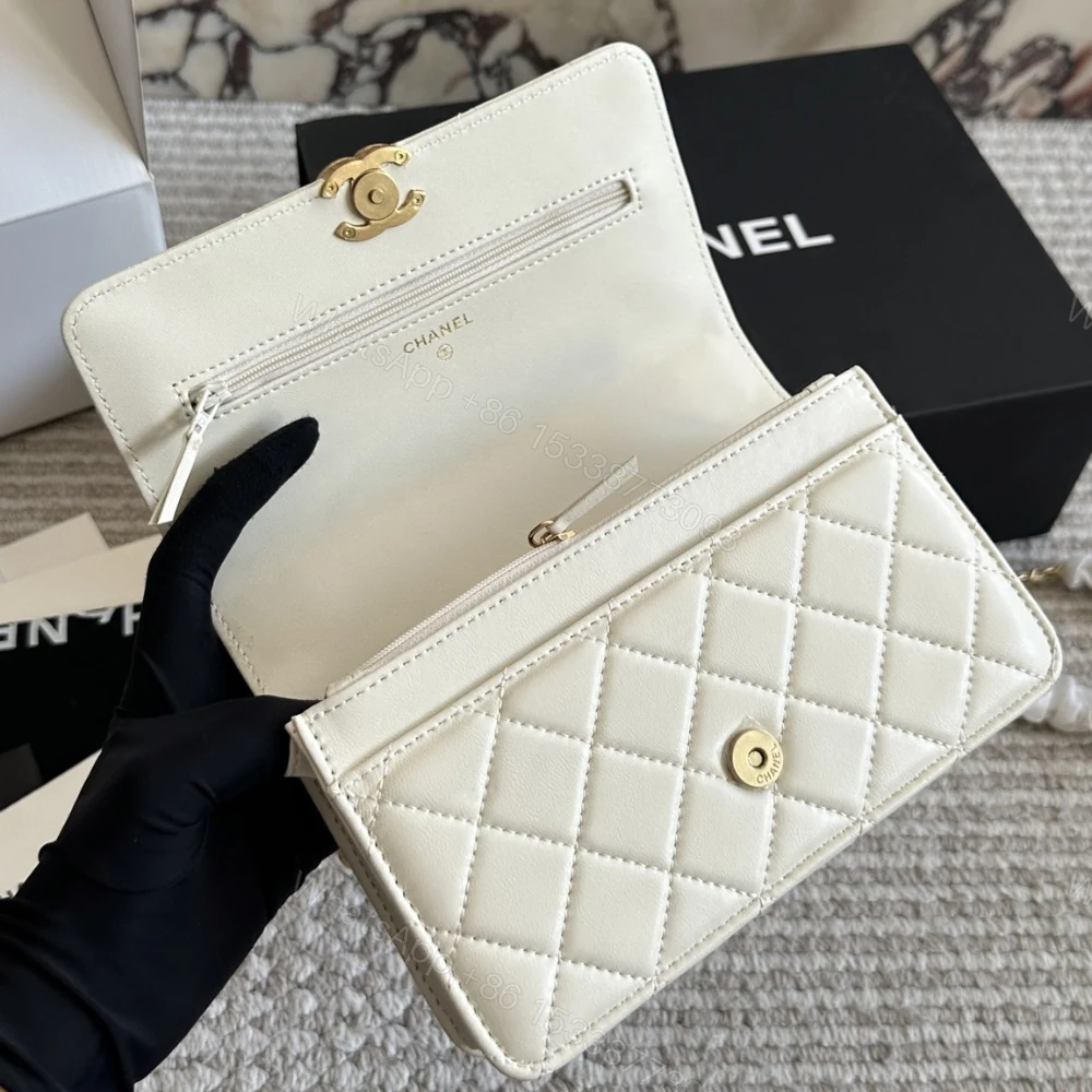 View 8 of Chanel Mini Single Flap Bag Gold Hardware White 19Cm