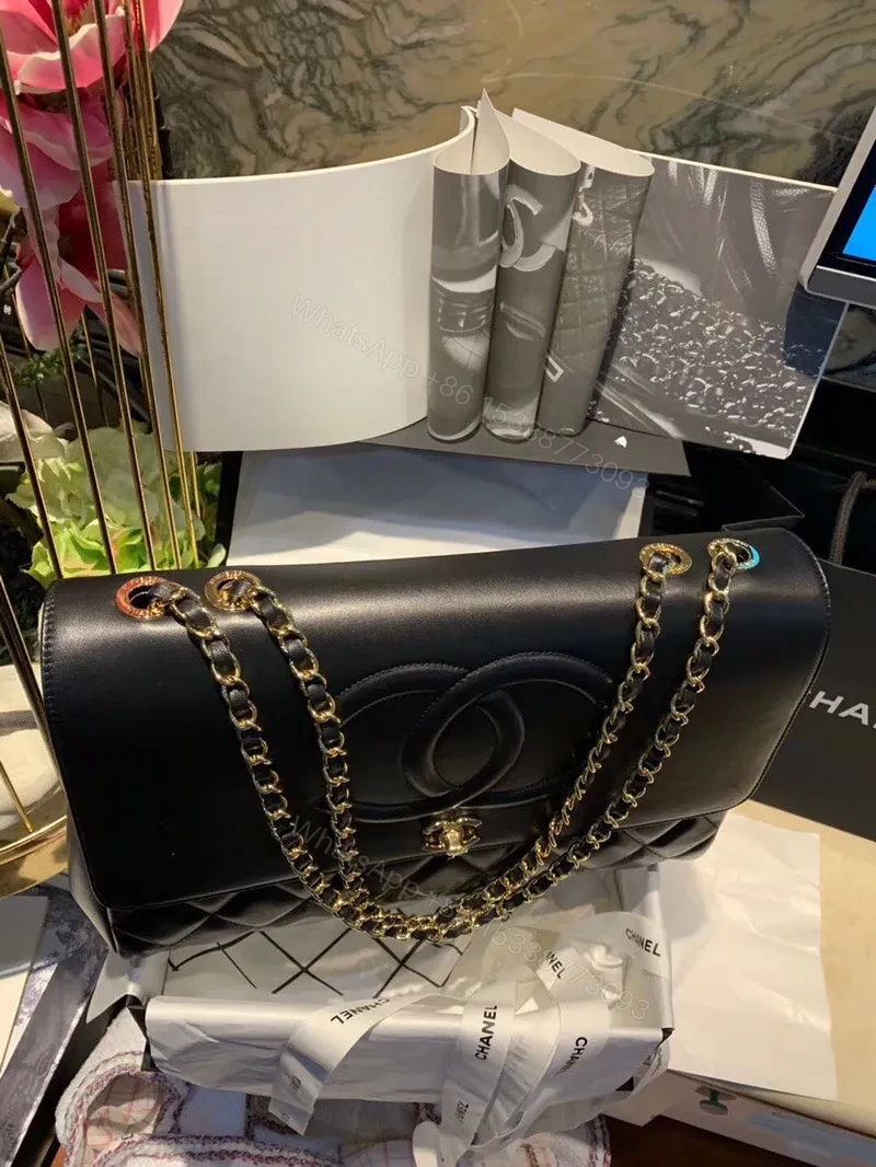 View 3 of Chanel Shopping Handbags Woman’s Black Leather 33x23x11cm