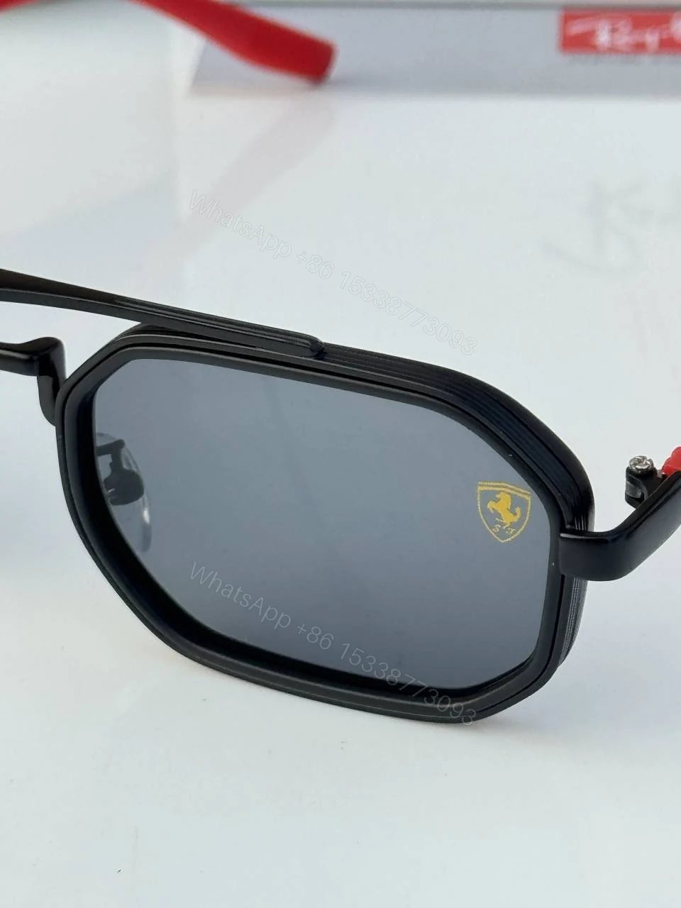 View 5 of First Copy RayBan 7328 Black Red Stylish Sunglasses Premium UV Protected Eyewear