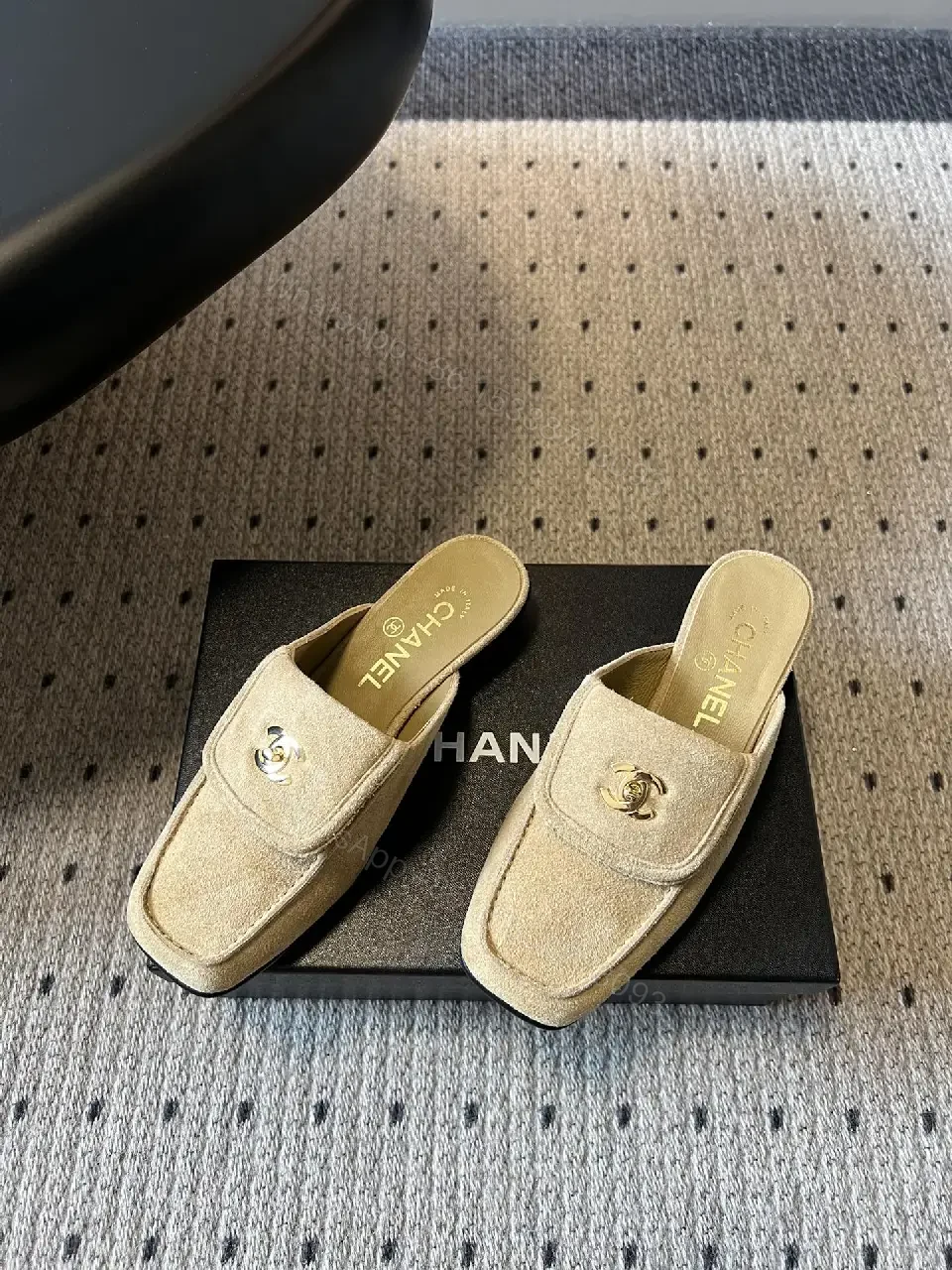 View 10 of Open-Front Suede Mules + Iconic Hardware + Casual Luxe Shoes