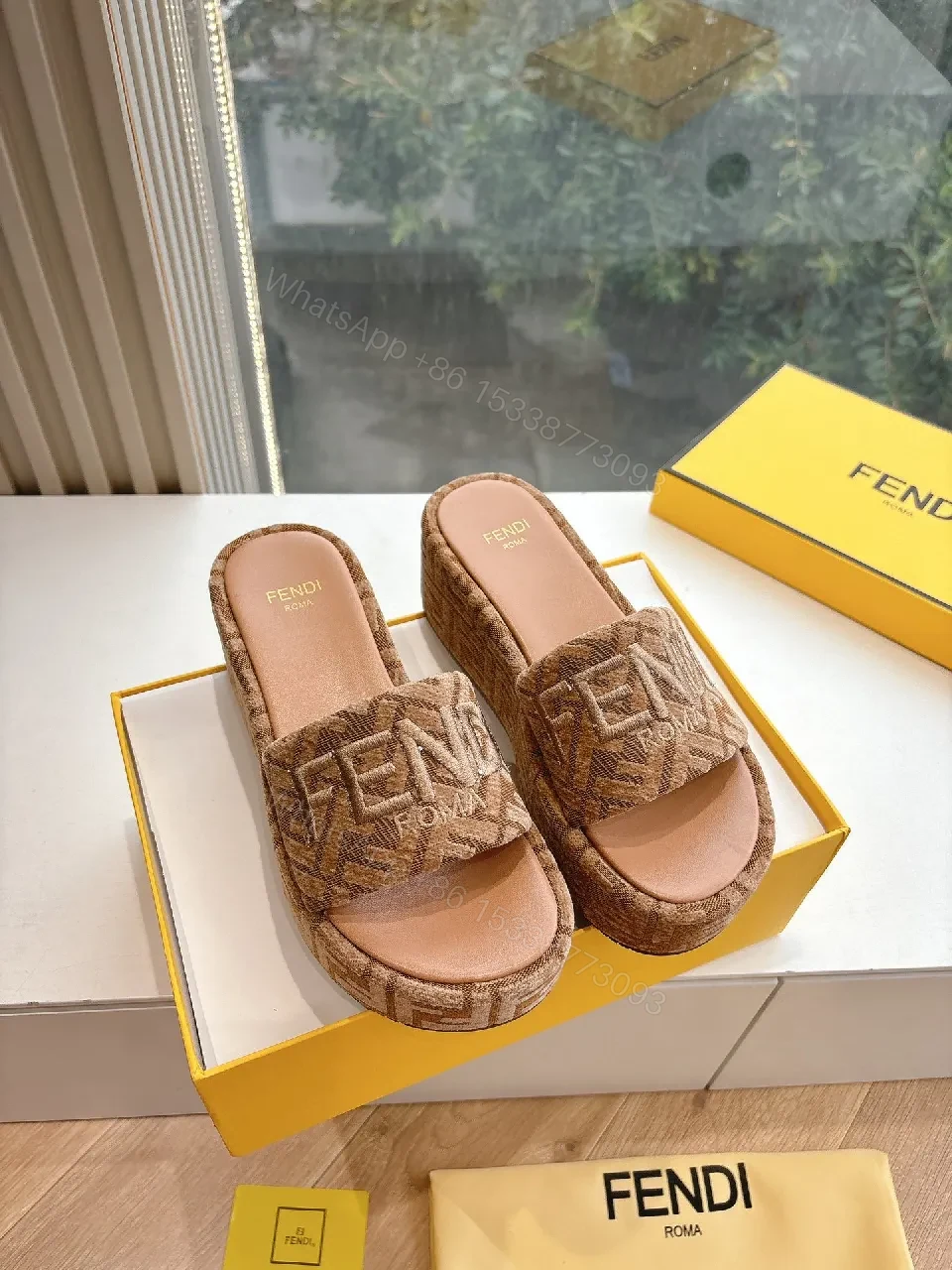 Textured Monogram Slide — Cushioned Comfort Footbed — view 1