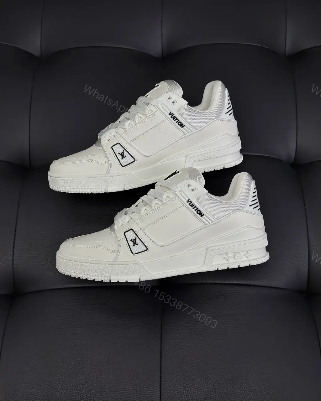 View 5 of White Leather Sneaker - Minimalist Luxe with Signature Details