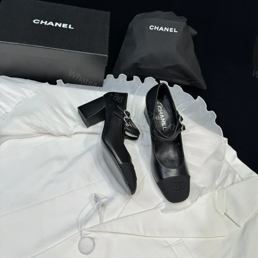 View 3 of 高仿Chanel*24S系列G45696C小羊皮瑪麗珍鞋黑色6CM免檢版