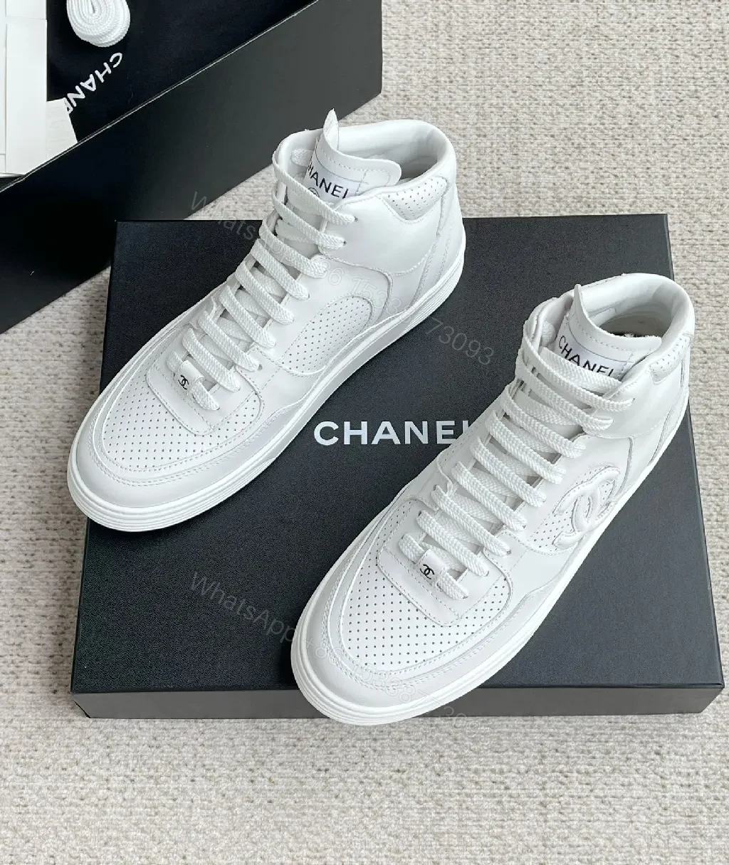 View 7 of Minimal White High-Top Sneaker: Luxury Everyday Comfort